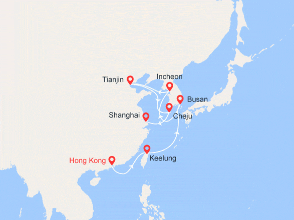 itinéraire croisière Asie : Taïwan, Corée du Sud et Chine