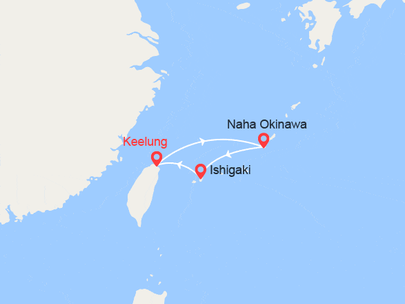 itinéraire croisière Asie : Taïwan, Japon: Naha, Ishigaki, Keelung