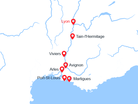 itin&eacute;raire croisi&egrave;re Rhône Saône : Terres de Provence : une croisière sensorielle entre héritages et gourmandises (LMX_NOVPP) 