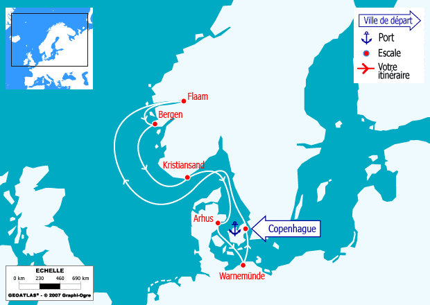 itinéraire croisière Fjords - Fjords : Terres des Vikings: Norvège, Danemark, Allemagne