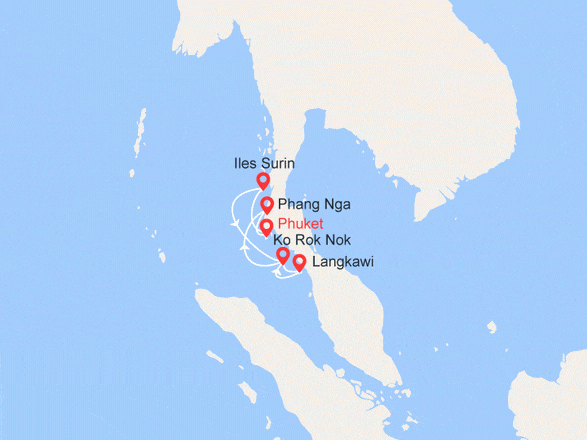 itinéraire croisière Asie : Thaïlande et Malaisie - Itinéraire Nord