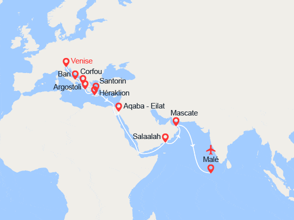 itinéraire croisière Océan Indien : TOP PROMO ! Cap sur les Maldives - vol retour vers Paris inclus