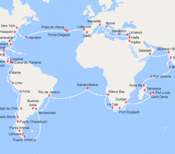 itinéraire croisière Tour du Monde : Tour du Monde 2021 au départ de Marseille