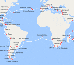 itinéraire croisière Tour du Monde : Tour du Monde 2021 au départ de Nice