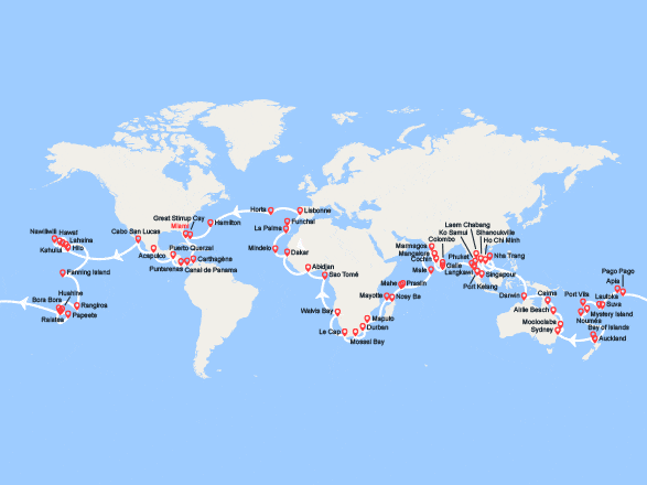 itinéraire croisière Tour du Monde : Tour du Monde 2026