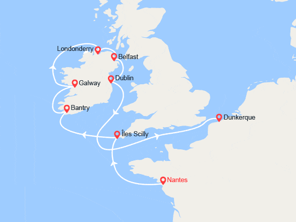 itinéraire croisière Iles Britanniques : Toute l'Irlande