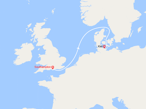 itinéraire croisière Europe du Nord : Traversée vers Kiel