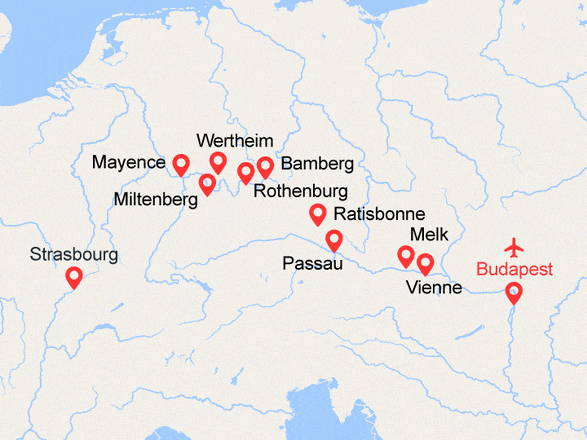 itinéraire croisière Danube : Traversez l’Europe de Budapest à Strasbourg (BUS)