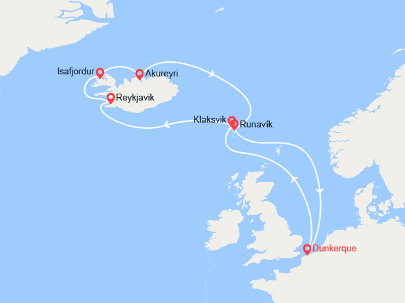 itin&eacute;raire croisi&egrave;re Islande : Trésors d'Islande et des Îles Féroé 