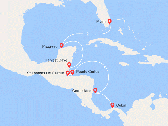 itinéraire croisière Caraïbes et Antilles : Trésors en mer des Caraïbes