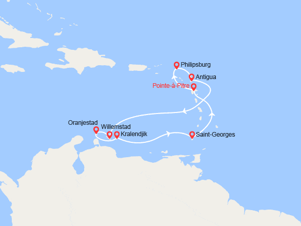 itin&eacute;raire croisi&egrave;re Caraïbes et Antilles : Trésors Exotiques 