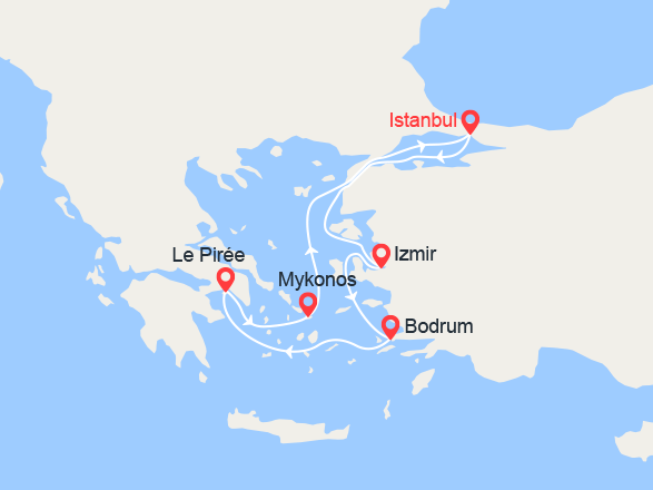 itinéraire croisière Iles grecques - Iles grecques : Turquie, Grèce 