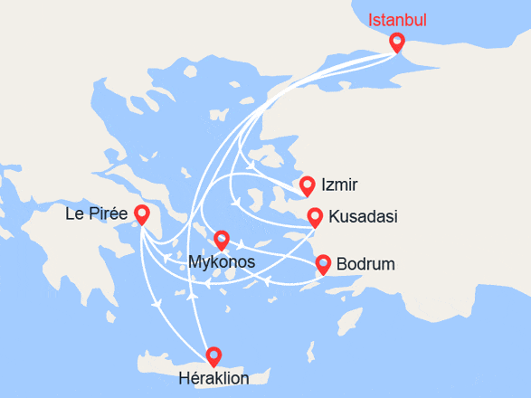 itinéraire croisière Iles grecques - Iles grecques : Turquie, Grèce, Crète