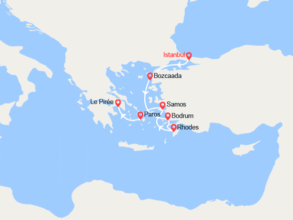 itinéraire croisière Méditerranée Orientale : Turquie, îles Grecques