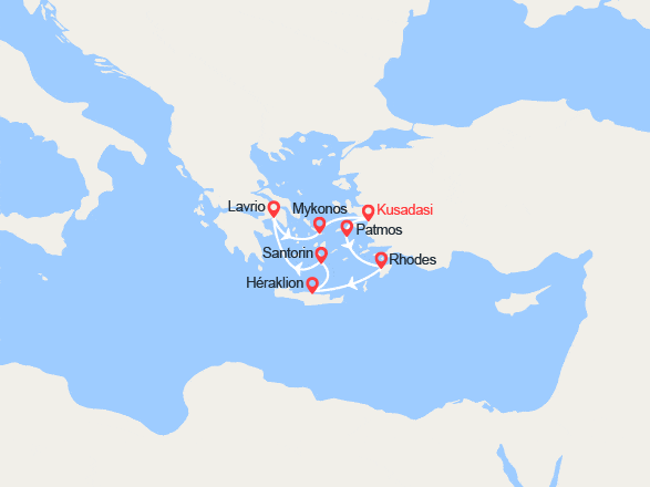 itinéraire croisière Méditerranée Orientale : Turquie, îles Grecques, Grèce 