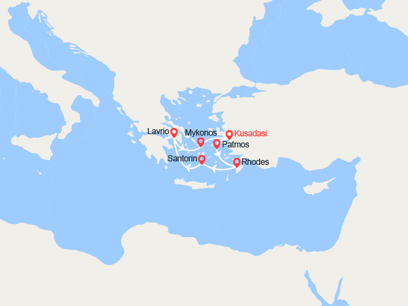 itinéraire croisière Méditerranée Occidentale : Turquie, îles Grecques, Grèce