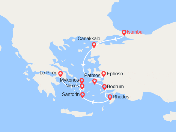 itinéraire croisière Méditerranée Orientale : Turquie et Grèce : les incontournables