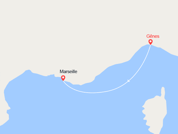 itinéraire croisière Méditerranée : Une nuit en croisière : de Gênes à Marseille