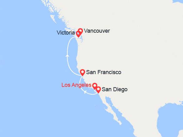 itin&eacute;raire croisi&egrave;re Amérique du Nord : USA et Canada 
