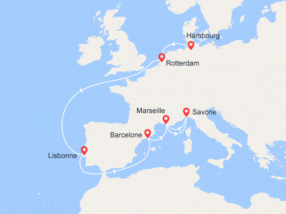 itinéraire croisière Méditerranée : Vernissage : De Hambourg à Marseille