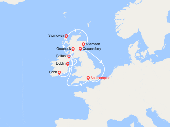 itin&eacute;raire croisi&egrave;re Iles Britanniques : Villes mythiques et paysages enchanteurs des Iles britanniques (1) 