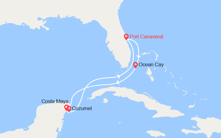 itinéraire croisière Caraibi : Bahamas e Messico 