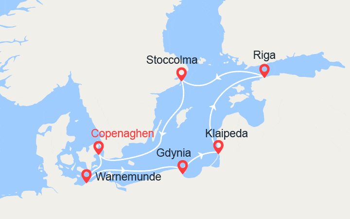 itinéraire croisière Baltico - Capo Nord : Baltico: Polonia, Lituania, Lettonia, Svezia 
