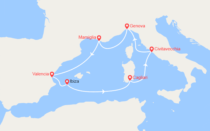 Scali Francia, Spagna, Italia 