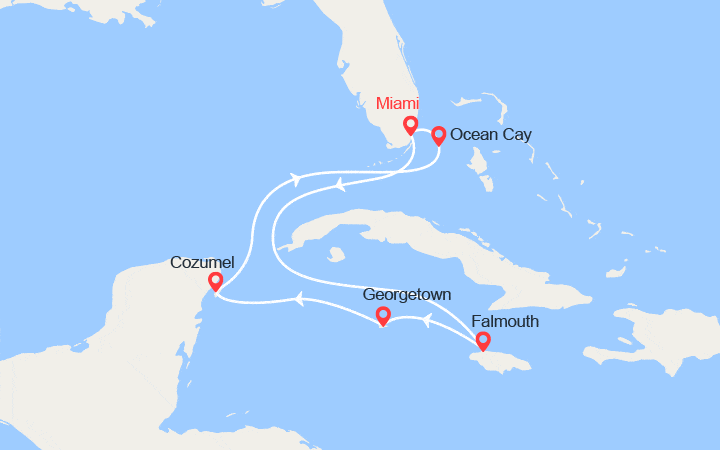 itinéraire croisière Caraibi : Giamaica, Isole Cayman, Messico, Bahamas 