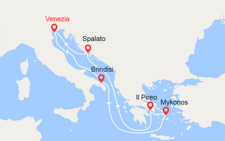 itinéraire croisière Mediterraneo Orientale - Isole greche : Grecia e Croazia 