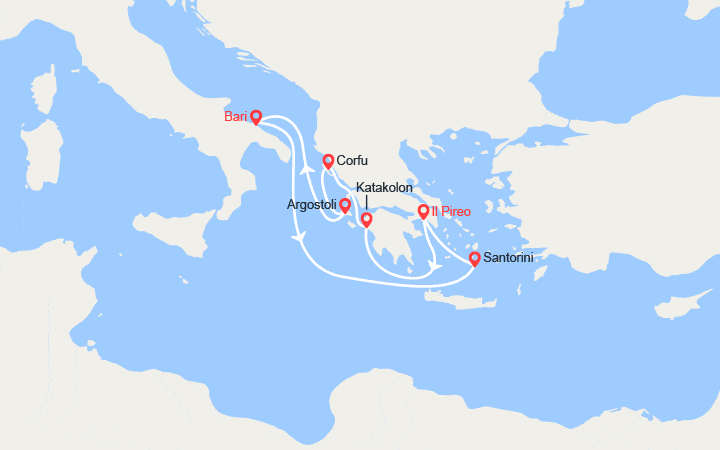 itinéraire croisière Mediterraneo Orientale : Isole Greche