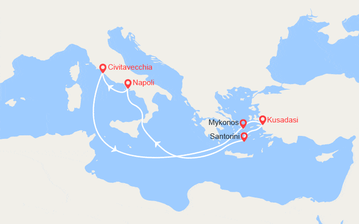 Scali Isole Greche e Turchia : Mykonos, Kusadasi, Santorini 