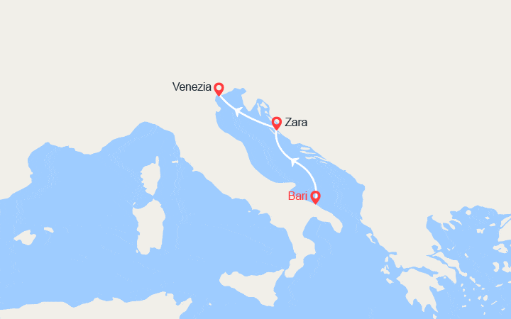 Scali Italia, Croazia : da Bari a Venezia 
