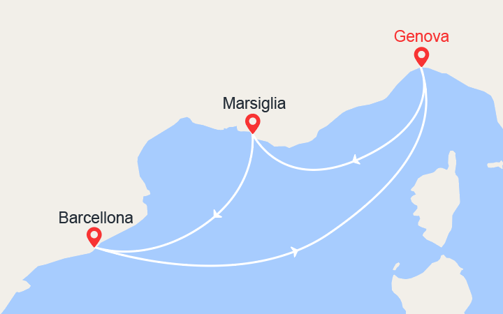 itinéraire croisière Mediterraneo Occidentale : Italia, Francia, Spagna 