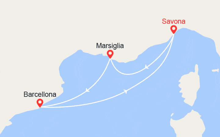 itinéraire croisière Mediterraneo Occidentale - Danubio : Italia, Francia, Spagna 