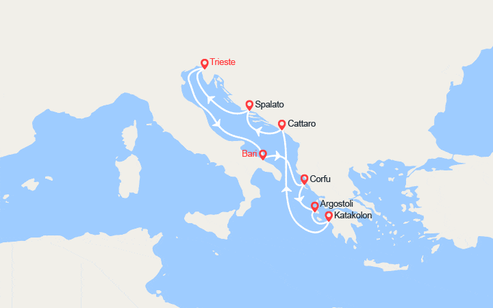 Scali Italia, Grecia, Montenegro, Croazia 