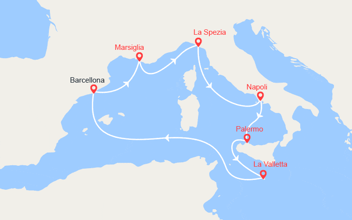 Scali Italia, Malta, Spagna, Francia 