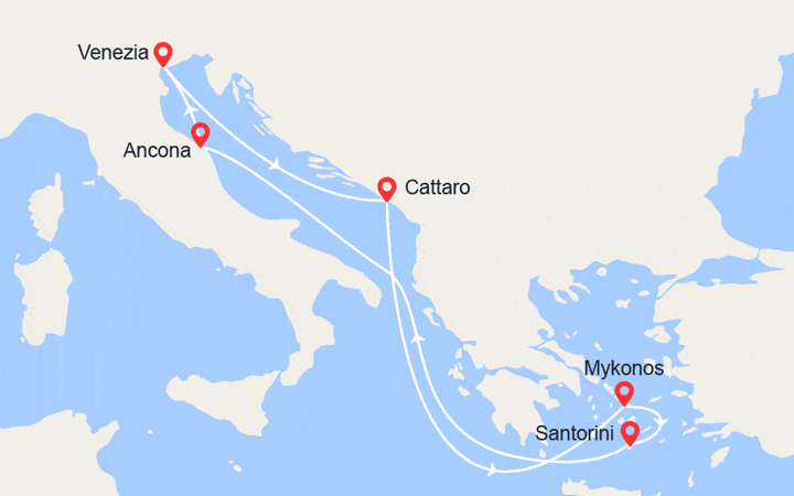 itinéraire croisière Mediterraneo Orientale - Isole greche : Montenegro e Isole Greche 
