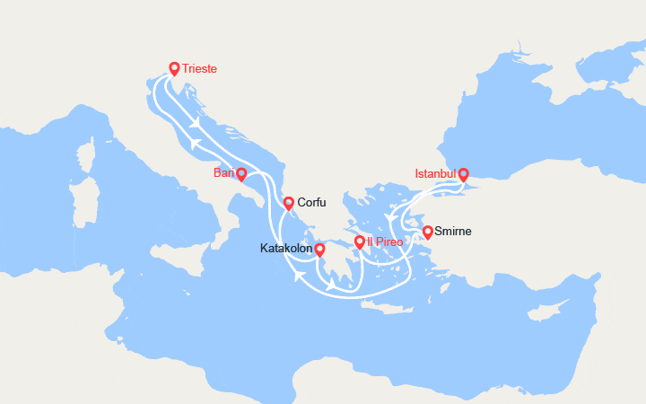 itinéraire croisière Mediterraneo Orientale : MSC Crociere