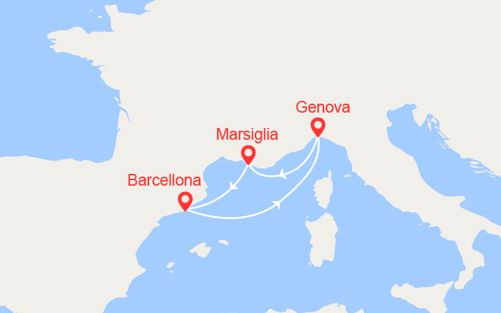 itinéraire croisière Mediterraneo Occidentale : Provenza e Barcellona 