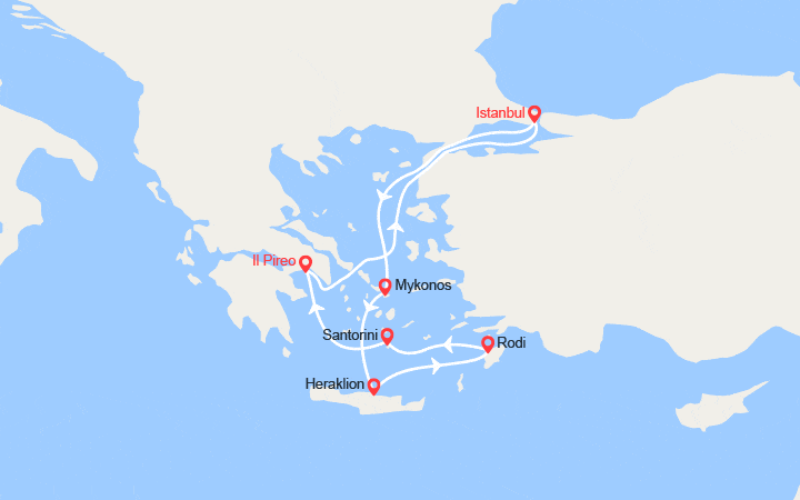 Scali Turchia e Grecia : Istanbul, Heraklion, Mykonos 