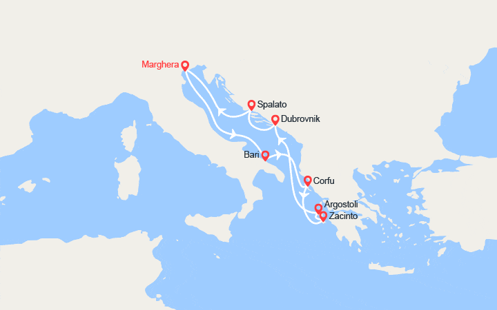 Scali Venezia, Bari, Corfù, Argostoli 