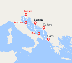 itinéraire croisière Mediterraneo Orientale : Croazia, Grecia, Montenegro 