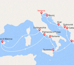 itin&eacute;raire croisi&egrave;re Croazia - Adriatico : Croazia, Sicilia, Sorrento e Ponza 