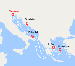 itinéraire croisière Mediterraneo Orientale - Isole greche : Grecia e Croazia 