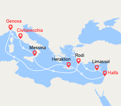 itinéraire croisière Mediterraneo Orientale : Israele e Grecia 