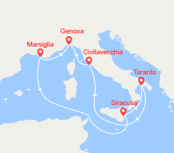 itinéraire croisière Mediterraneo Occidentale : Italia, Francia 