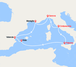 itinéraire croisière Mediterraneo Occidentale : Italia, Ibiza, Provenza 