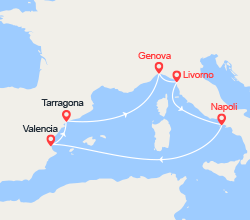itinéraire croisière Mediterraneo Occidentale : Italia e Spagna 