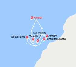 itinéraire croisière Méditerranée Occidentale : La Méditérranée : Madère, Canaries, Espagne 